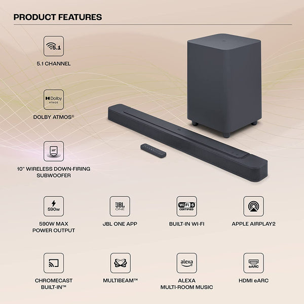 Buy JBL Bar 500 Pro Dolby Atmos® Soundbar with Wireless Subwoofer