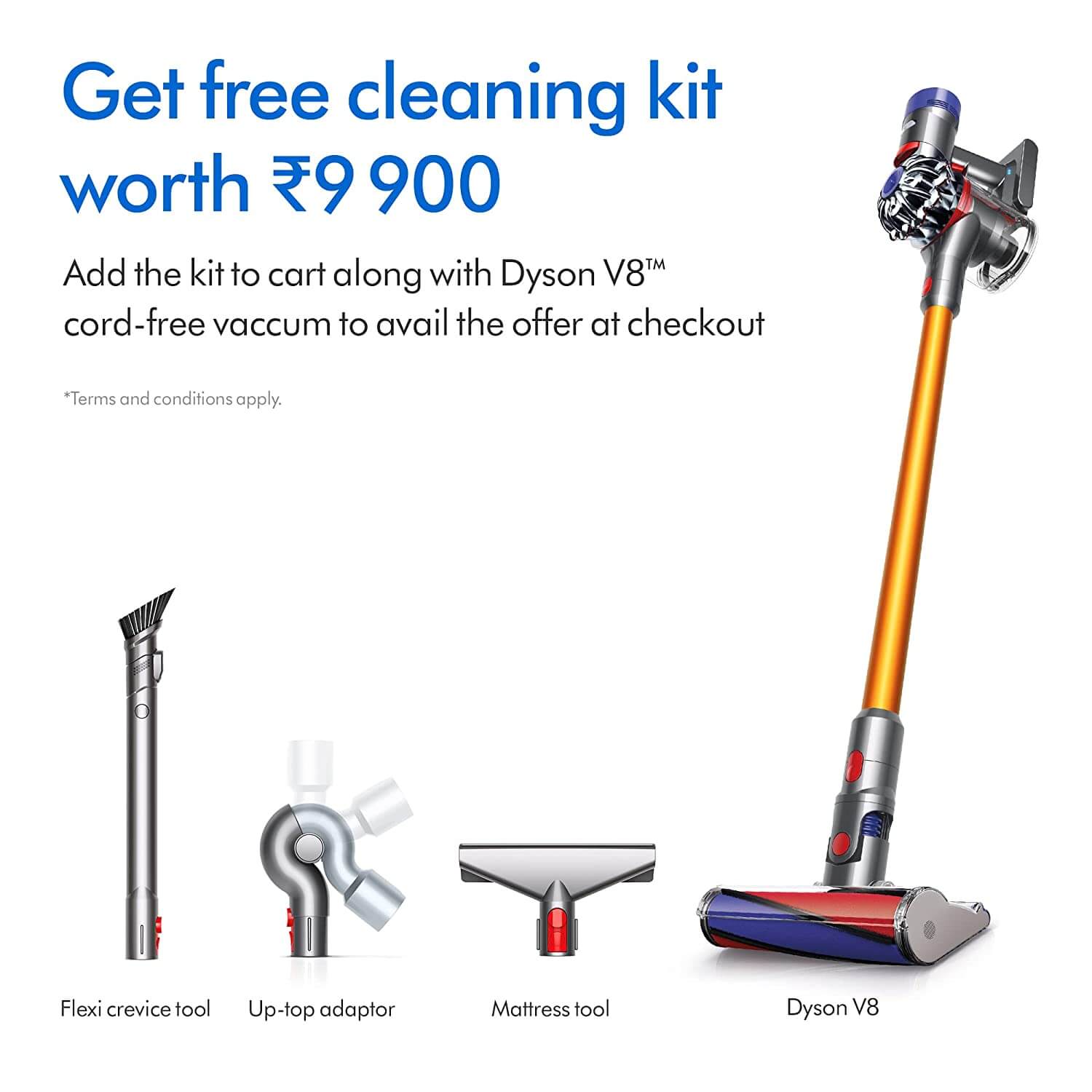 Dyson V 8 Absolute plus Animal Vacuum (Dark Yellow) - Mahajan Electronics Online