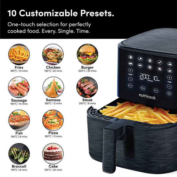 Nutricook AirFryer 1700W Digital with SmartTemp Technology, 10