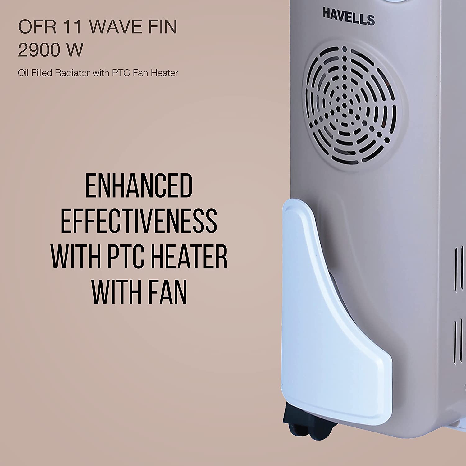 Havells OFR 11 S Wave Fins 2900 Watts Wave Fin with PTC Fan Heater (white) GHR0FADC290