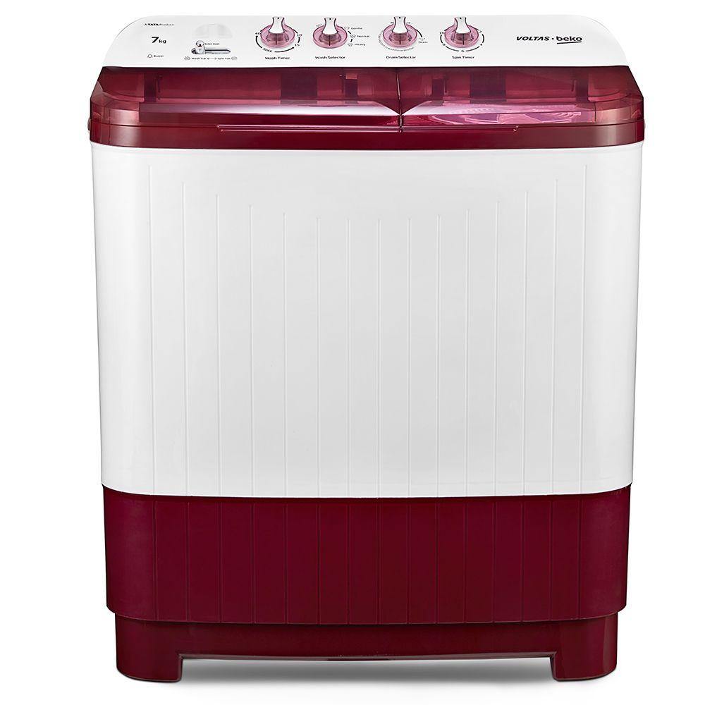 Voltas Beko 7.5 kg Semi Automatic Washing Machine (Burgundy) WTT75DBRT - Mahajan Electronics Online