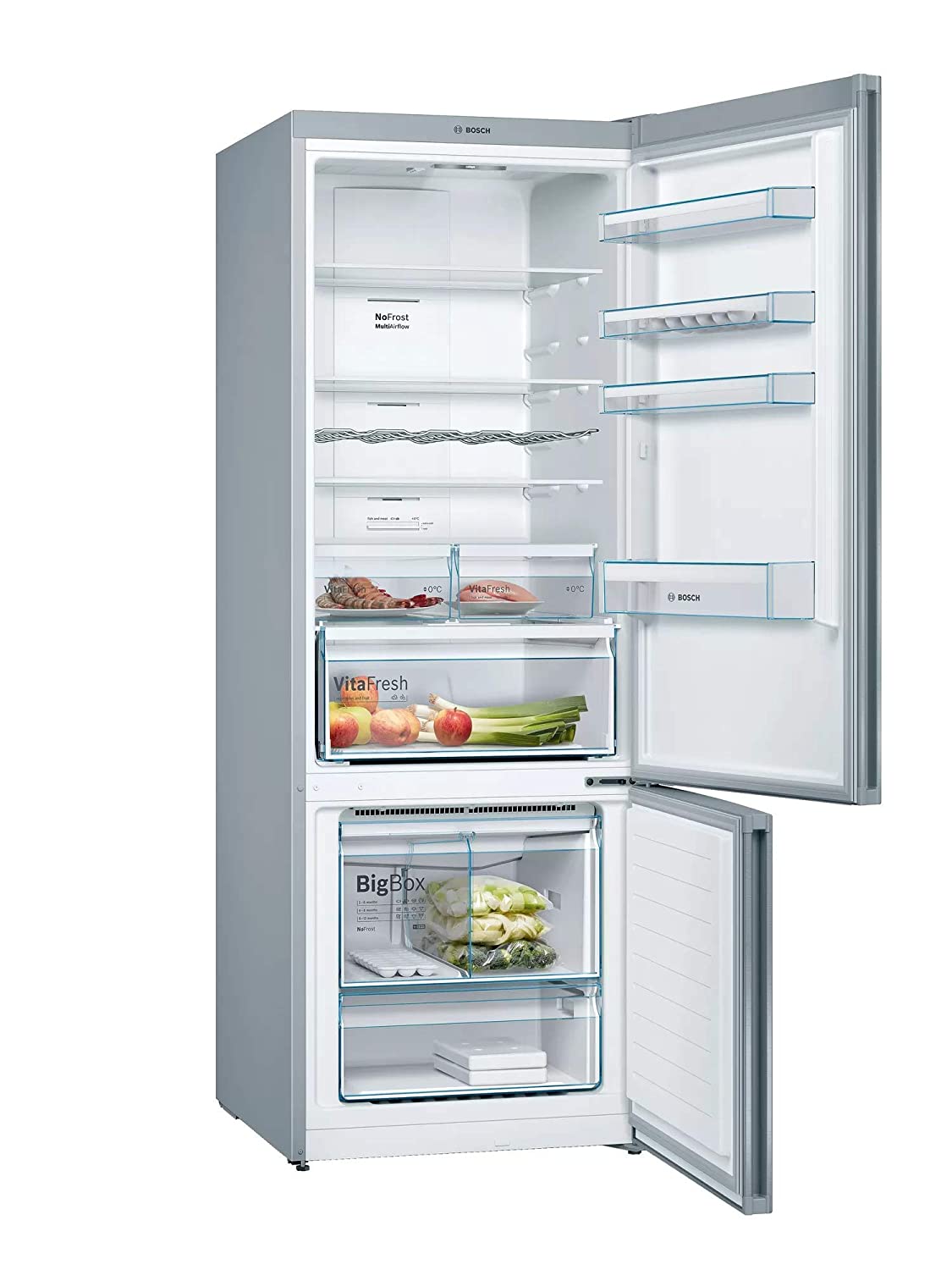 Bosch KGN56XI40I 559 L 2 Star Inverter Frost Free Double Door Refrigerator (Series 4 , Inox-easyclean, Bottom Freezer)
