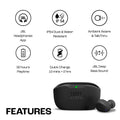 JBL Wave Buds in-Ear Earbuds Wireless (TWS) with Mic, Customized Extra Bass EQ, 32 Hrs Battery and Quick Charge, IP54 (Black) - Mahajan Electronics Online 
