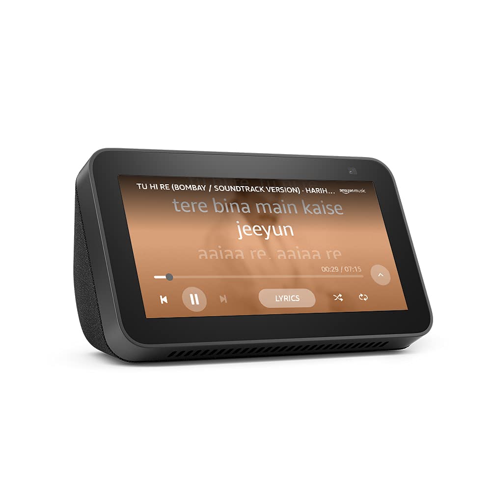 All new Echo Show 5 (2nd Gen) - Smart speaker with 5.5" screen, crisp sound and Alexa (Black) - Mahajan Electronics Online