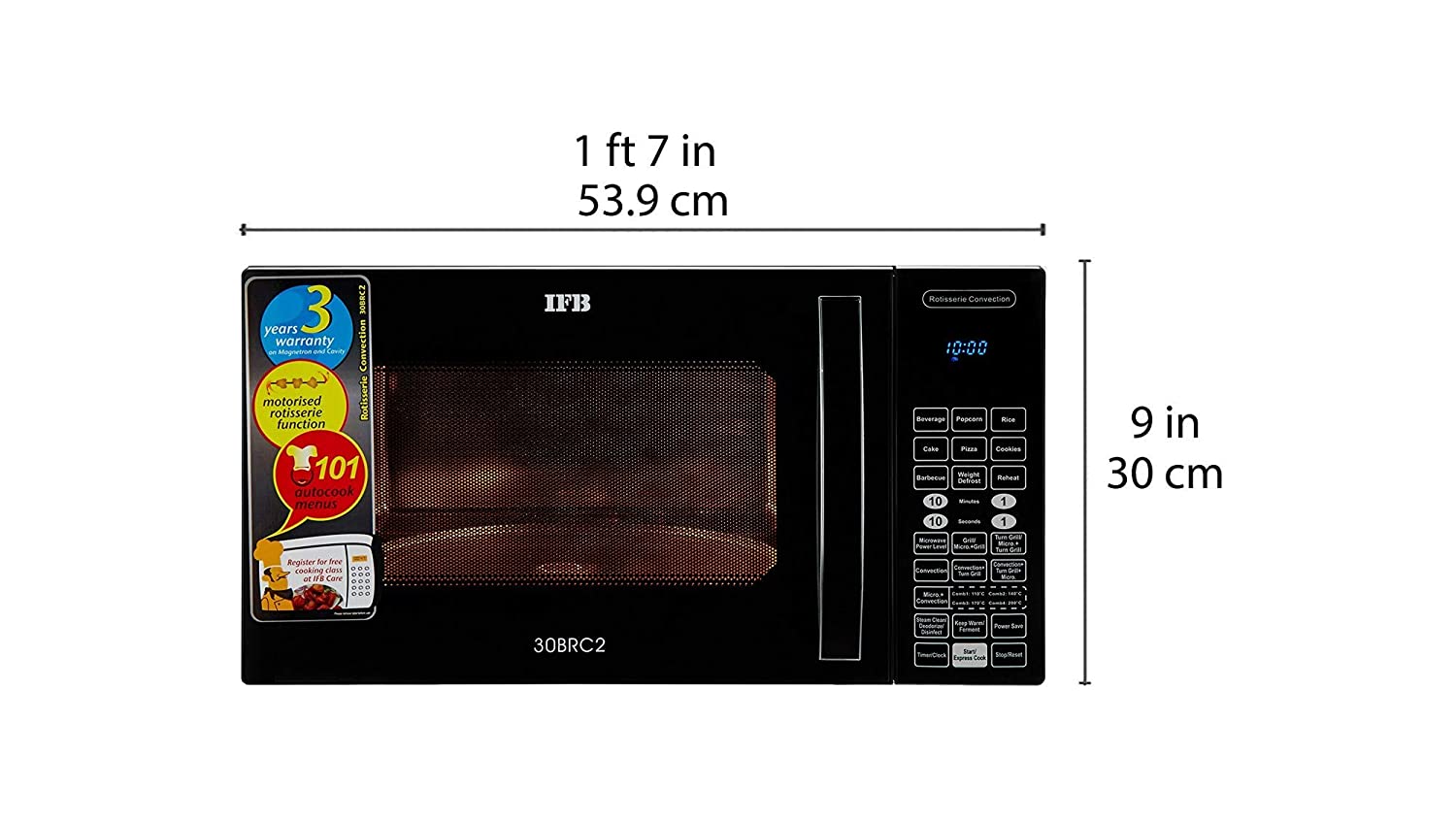 IFB 30 L Convection Microwave Oven (30BRC2, Black) - Mahajan Electronics Online