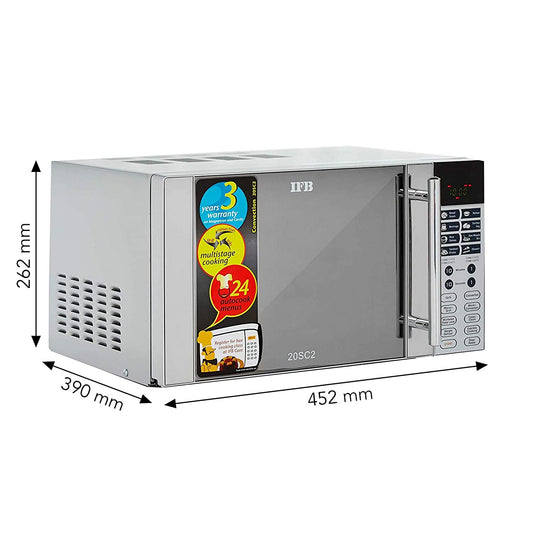 IFB 20 L Convection Microwave Oven (20SC2, Metallic Silver) - Mahajan Electronics Online