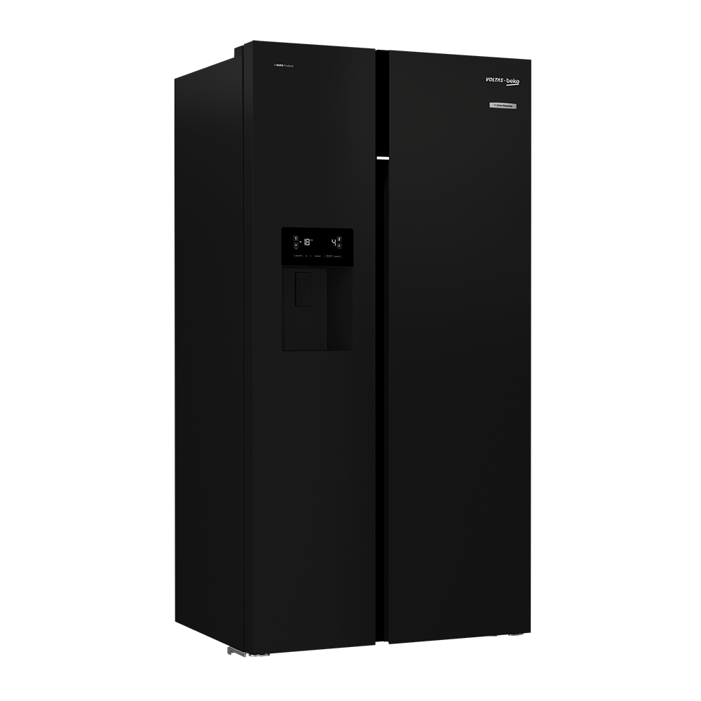 Voltas Beko 634 L Side by Side Refrigerator (Black Glass) RSB655GBRF - Mahajan Electronics Online