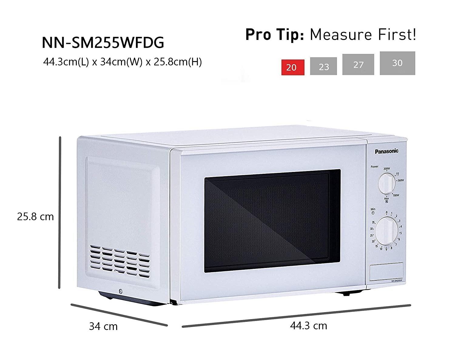 Panasonic 20L Solo Microwave Oven(NN-SM255WFDG,White) - Mahajan Electronics Online