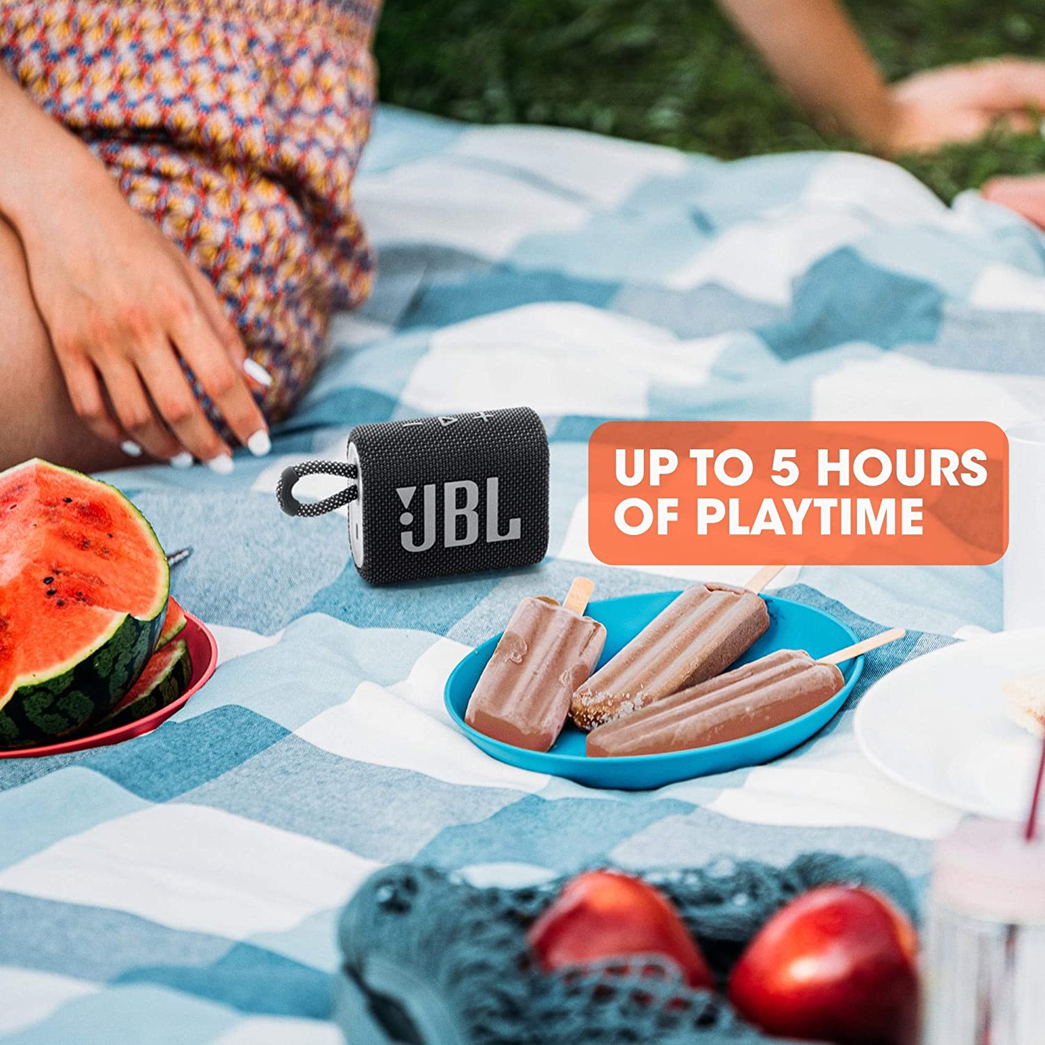 JBL Go 3, Wireless Ultra Portable Bluetooth Speaker, JBL Pro Sound, Vibrant Colors JBLGO3BLK