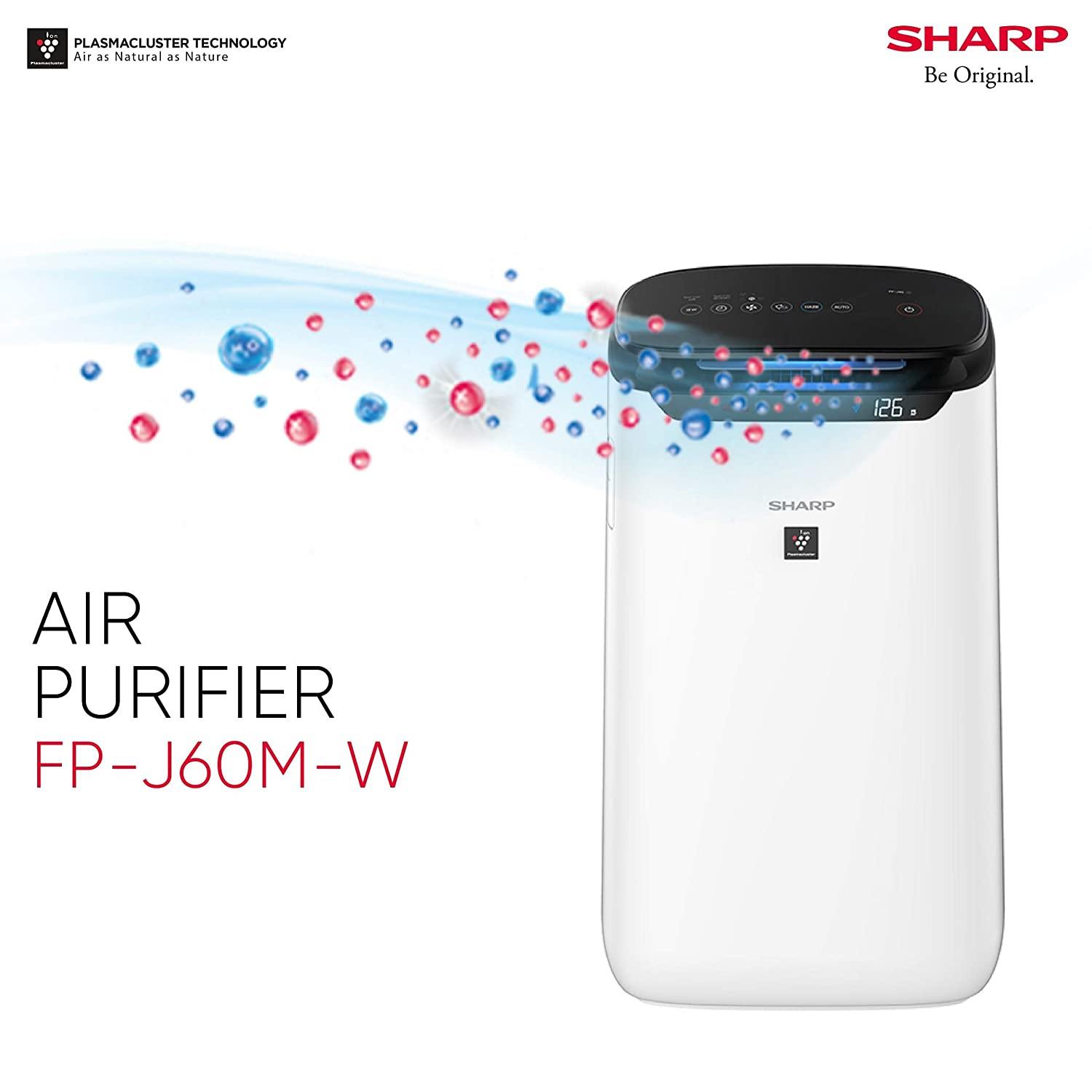 Sharp Air Purifier Model No. FP-J60M Dual Purification Area Coverage Upto 550 Sq feet - Mahajan Electronics Online