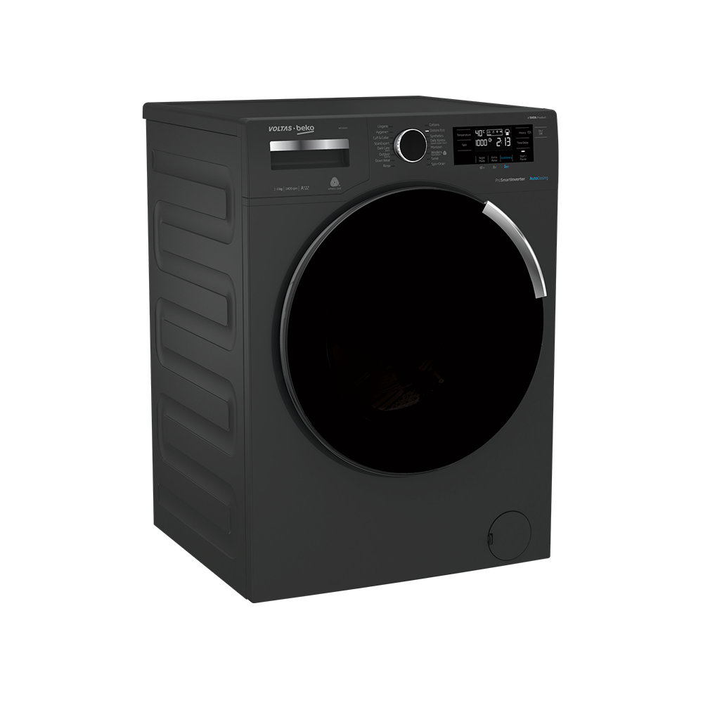 Voltas Beko 8 kg Fully Automatic Front Loading Washing Machine Manhattan Gray (WFL8014VTAP) - Mahajan Electronics Online