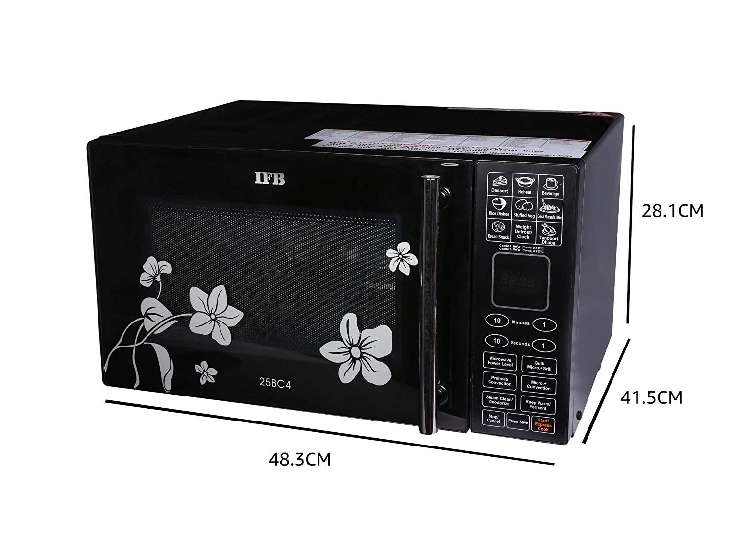 IFB 25 L Convection Microwave Oven (25BC4, Black +Floral Design) - Mahajan Electronics Online