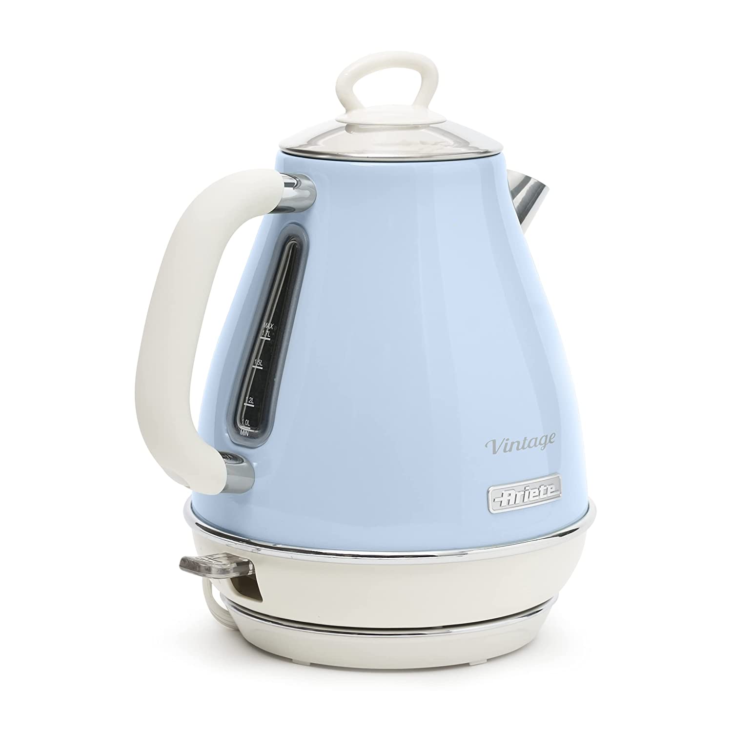 Ariete 2869 Vintage Electric Kettle, Stainless Steel, 1.7 L, Auto Switch Off, 2000 W, Pastel Blue