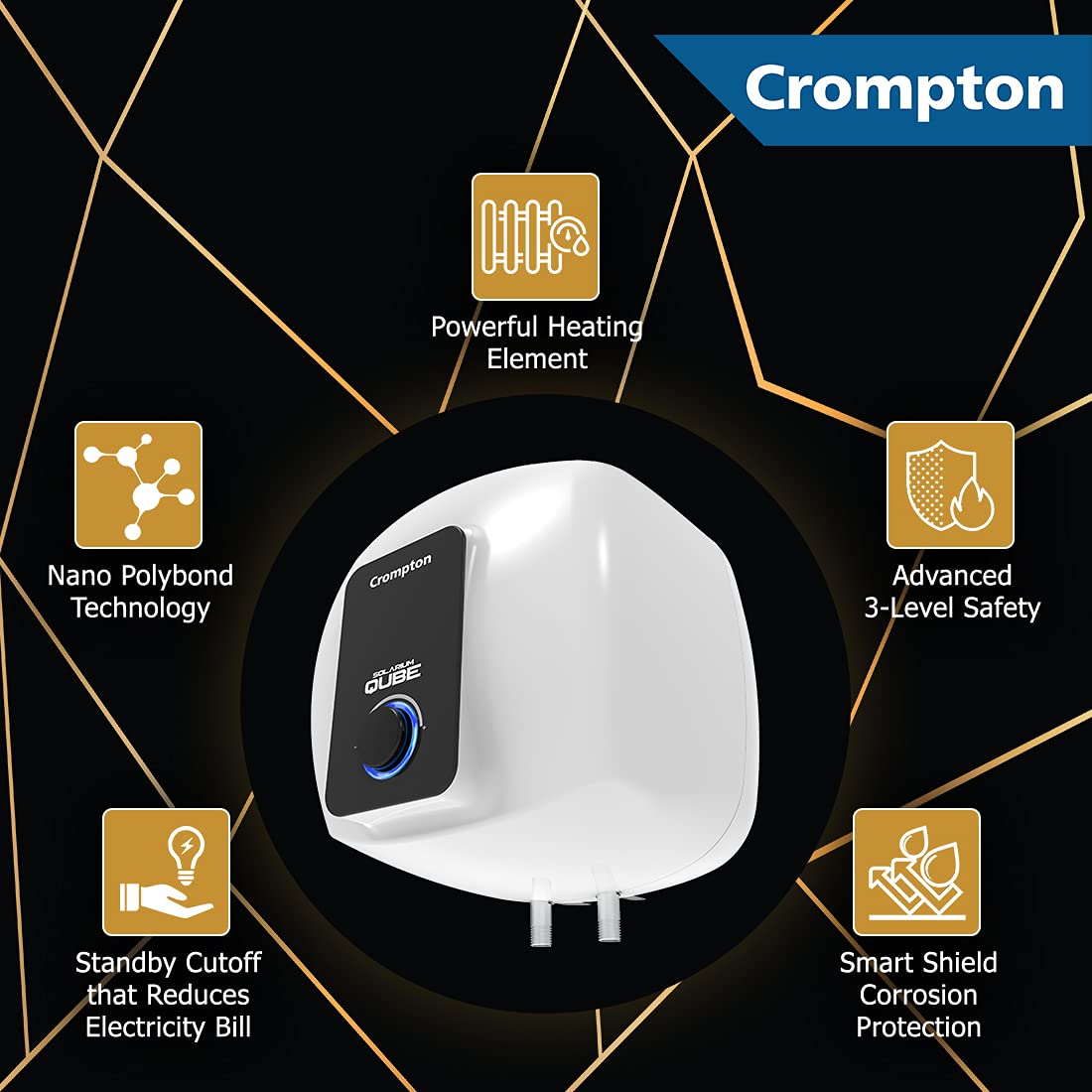 Crompton Solarium Qube 25-L 5 Star Rated Storage Water Heater Mahajan Eelctronics Online 