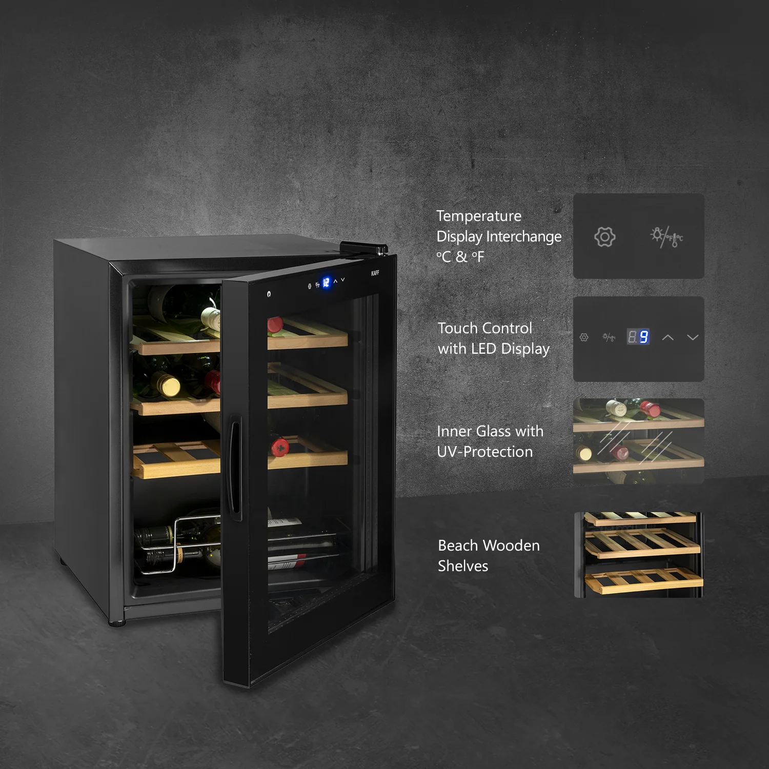 Kaff Wine Cooler WC 42 BW (Free Standing) - Mahajan Electronics Online