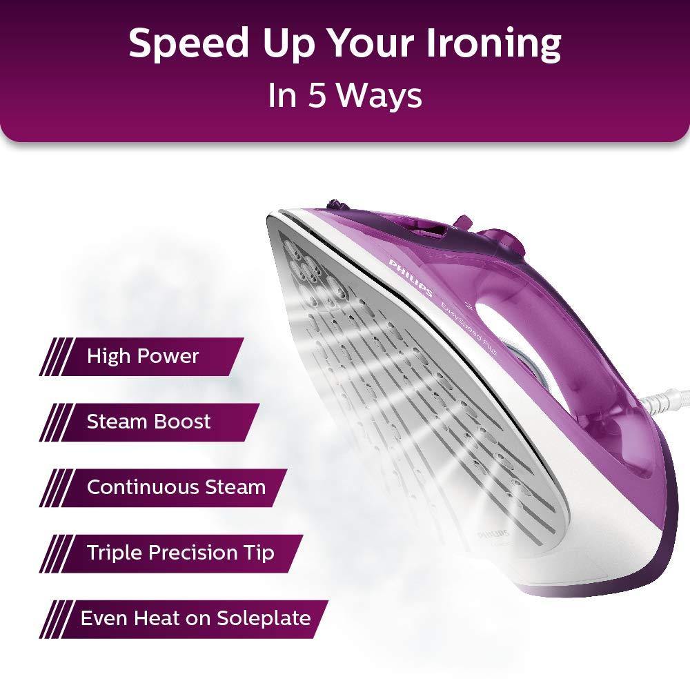 Philips EasySpeed Plus Steam Iron GC2147/30-2400W, Quick Heat up with up to 30 g/min steam, 150g steam Boost, Scratch Resistant Ceramic Soleplate, Vertical... - Mahajan Electronics Online