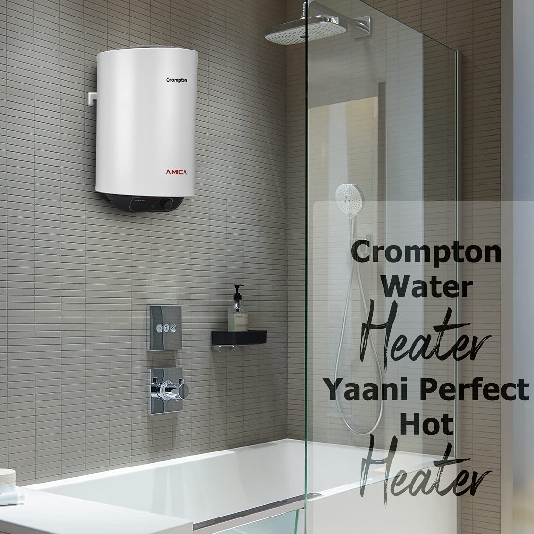 Crompton Amica Plus 25-L 5 Star Rated Storage Water Heater (Geyser) with Free Installation and Connection Pipes (Black & White) - Mahajan Electronics Online