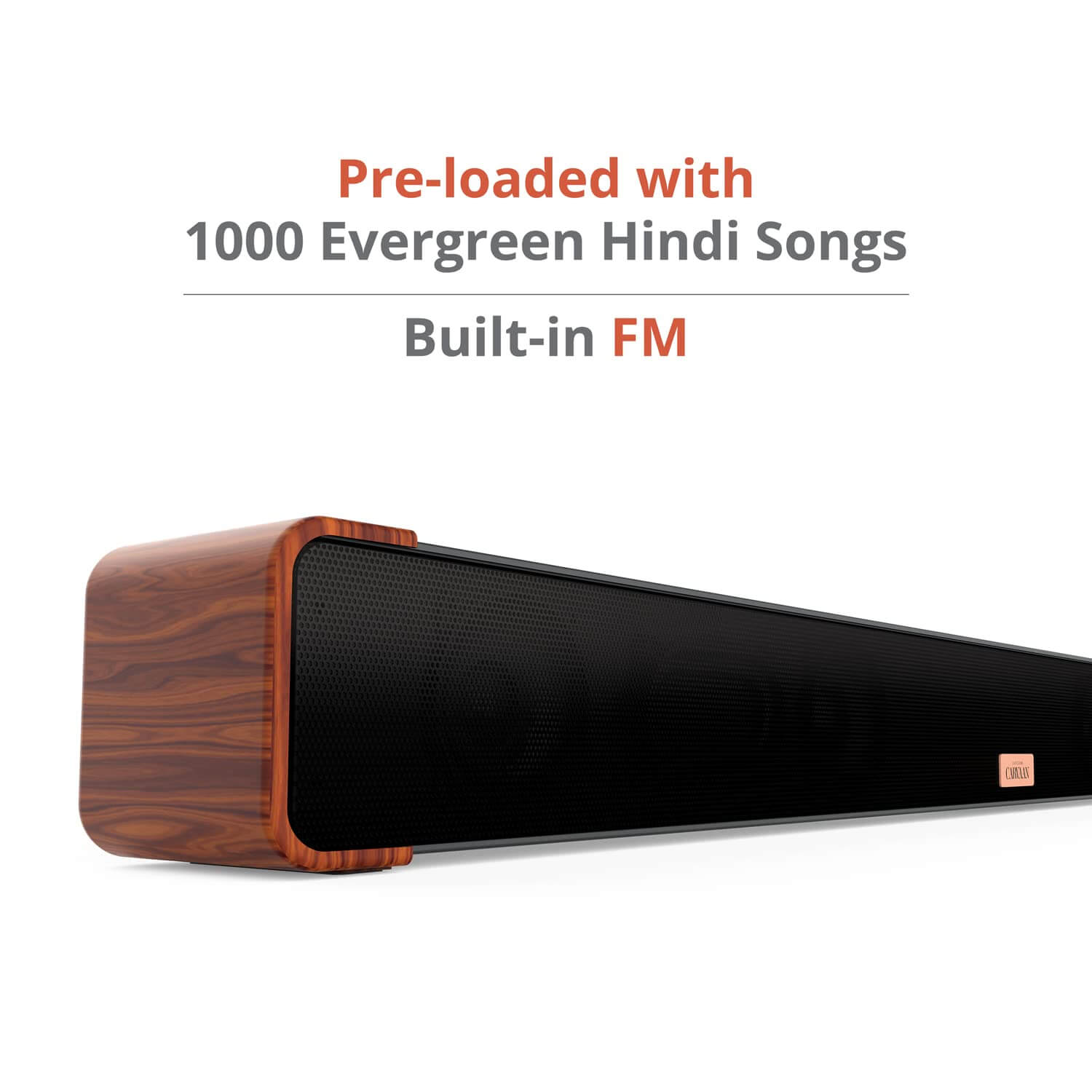 Saregama Carvaan Musicbar Karaoke CBWK121, 120W 2.1 Channel Soundbar, Karaoke Function to Sing Any Song FM/Bt, Wired Subwoofer - Mahajan Electronics Online
