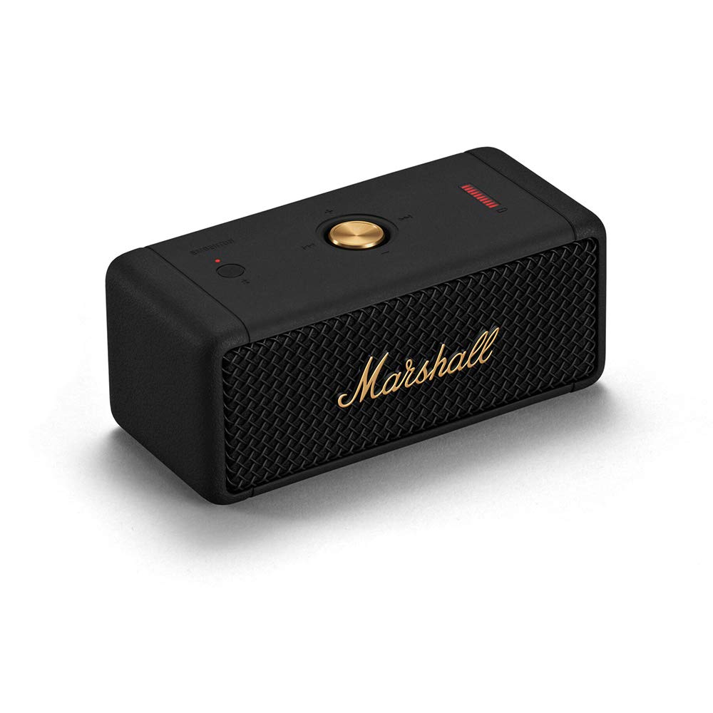 Marshall Emberton 20 Watt Wireless Bluetooth Portable Speaker (Black and Brass)