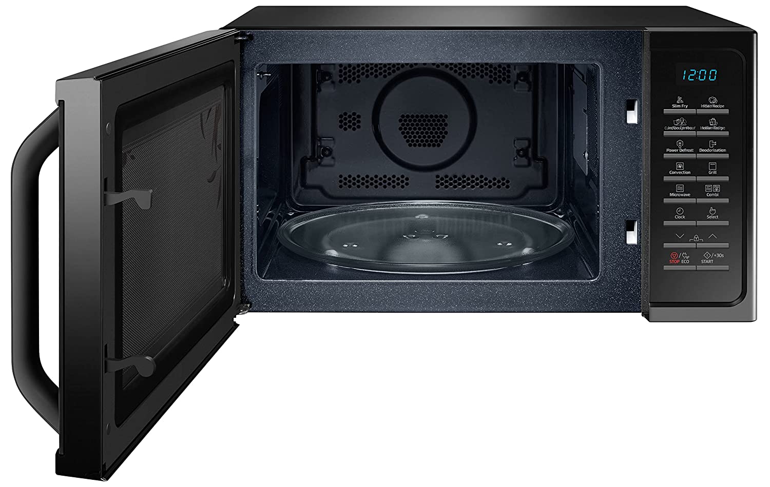 Samsung 28 L Convection Microwave Oven with SlimFry (MC28H5025VR/TL, Black Delight Red Pattern) - Mahajan Electronics Online