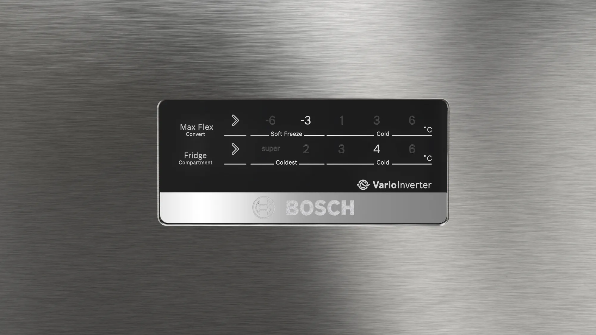 BOSCH Serie 6 CMC36S05NI 364 Litres Frost Free Vario Inverter Triple Door Refrigerator Sparkly Steel - Mahajan Electronics Online