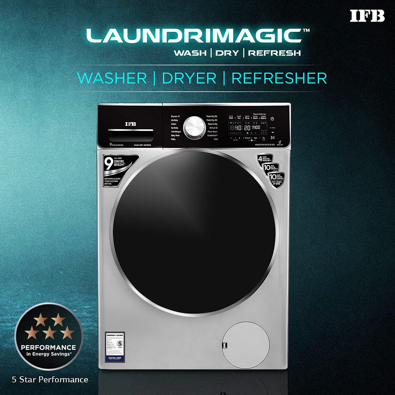 IFB Washer Dryer Executive ZXS 8.5/6.5kg 5 Star Inverter Fully-Automatic - Mahajan Electronics Online