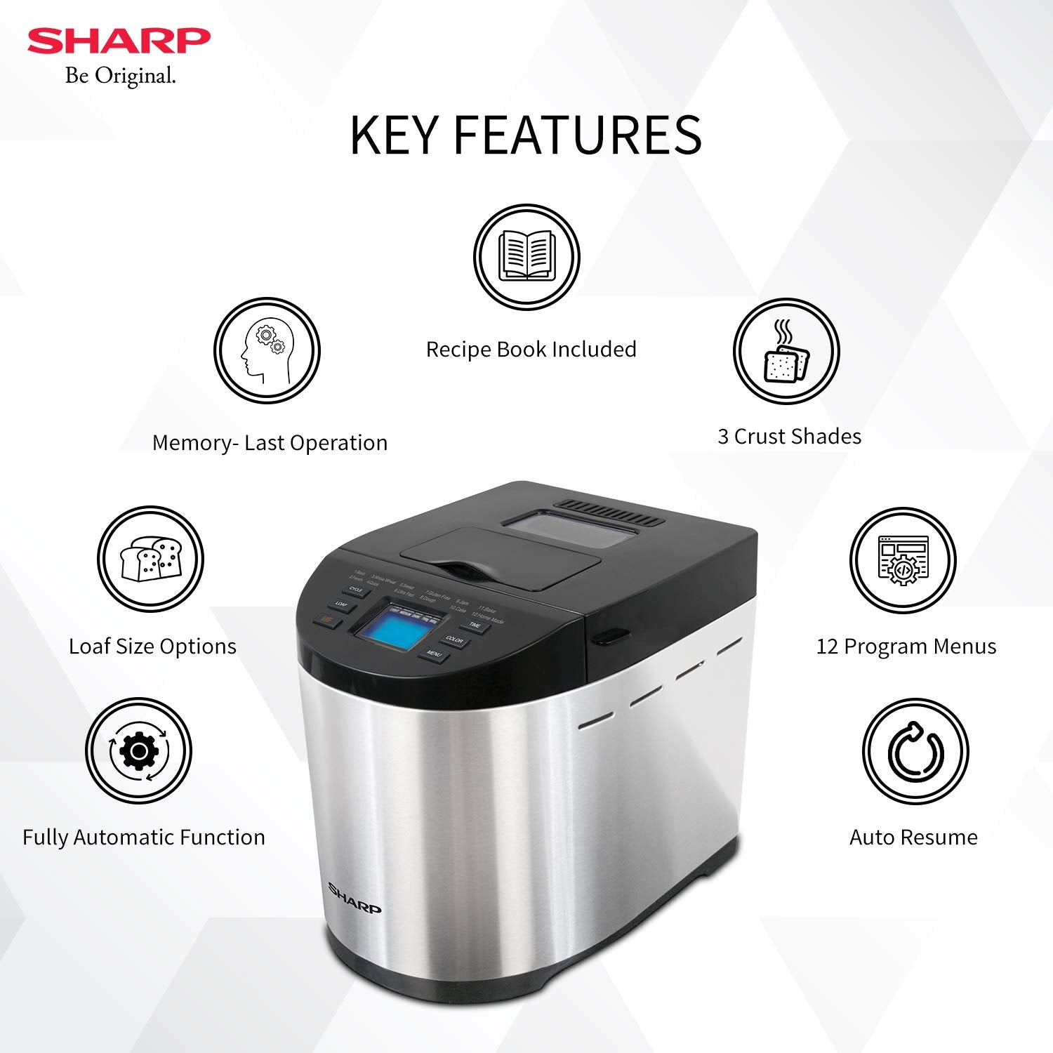 Sharp PE-105-CS Table-Top Bread Maker - Mahajan Electronics Online