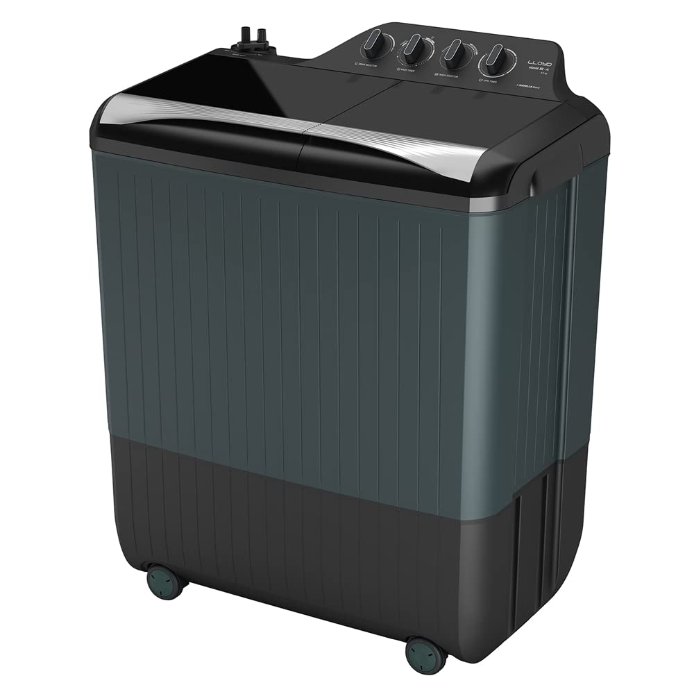 Lloyd Semi Automatic elante XL 9.0 kg Top Load Washing Machine (2022 Model- GLWMS90HSGEX, Silver & Grey)
