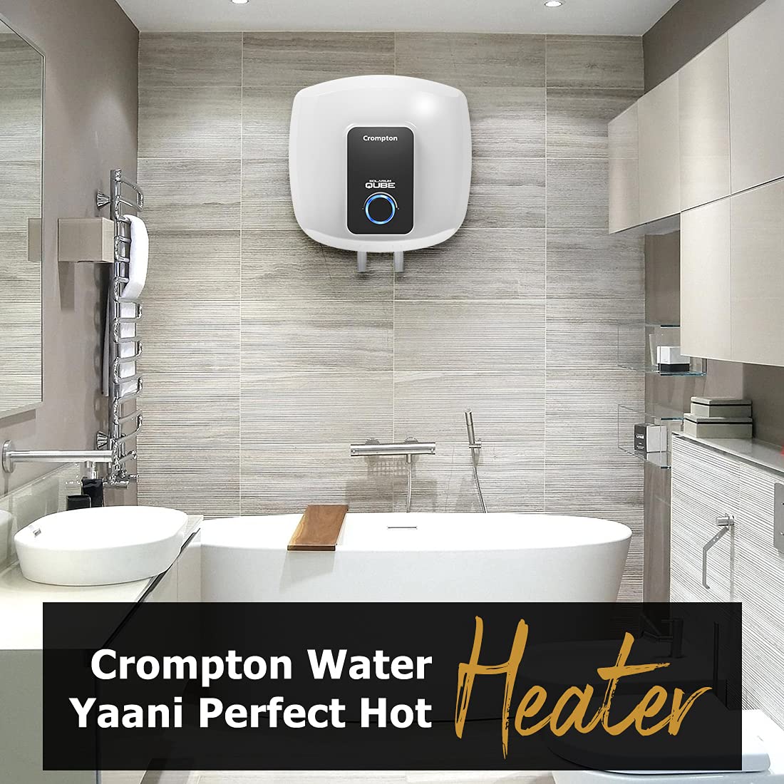 Crompton Solarium Qube 15-L 5 Star Rated Storage Water Heater (Geyser) with Free Installation and Connection Pipes - Mahajan Electronics Online