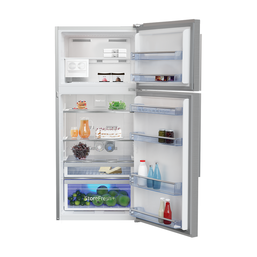 Voltas Beko 510 L 3 Star High End Frost Free Double Door Refrigerator (Inox Look) RFF533IF - Mahajan Electronics Online