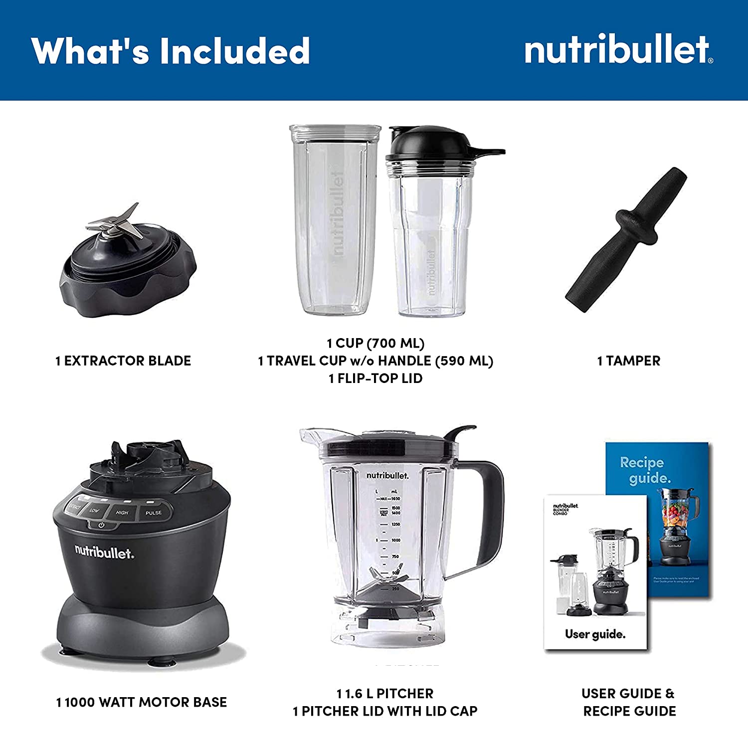 NutriBullet NBC-1049DG/NBC-10B Smoothie Maker, 1000W (Dark Grey), 1 Pitcher, 2 Jar Cup - Mahajan Electronics Online