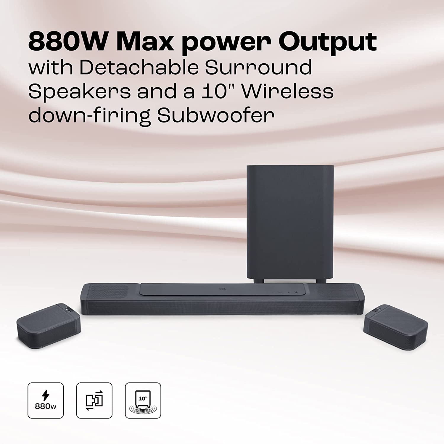 JBL Bar 1000 Pro, 11.1 (7.1.4) Channel Truly Wireless Soundbar with True Dolby Atmos - Mahajan Electronics Online