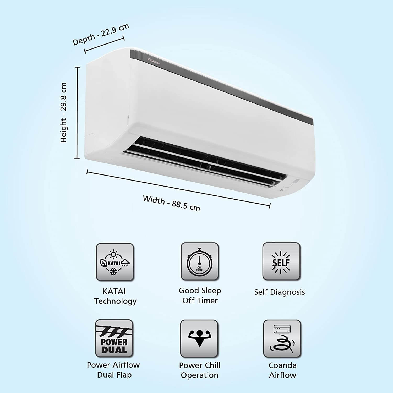 Daikin FTQ60UV16U5 1.8 Ton 2 Star KATAI Technology, Fixed Speed Split AC White - Mahajan Electronics Online