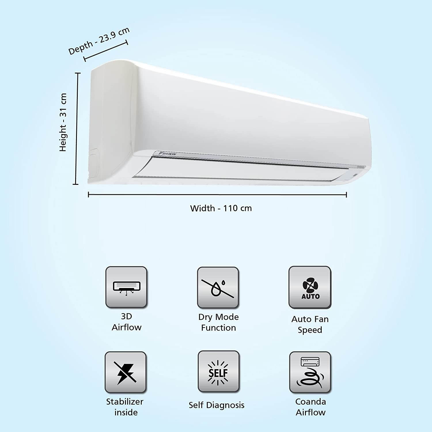 Shop Daikin 2.2 Ton 3 Star Inverter Split AC - Latest Model 2024