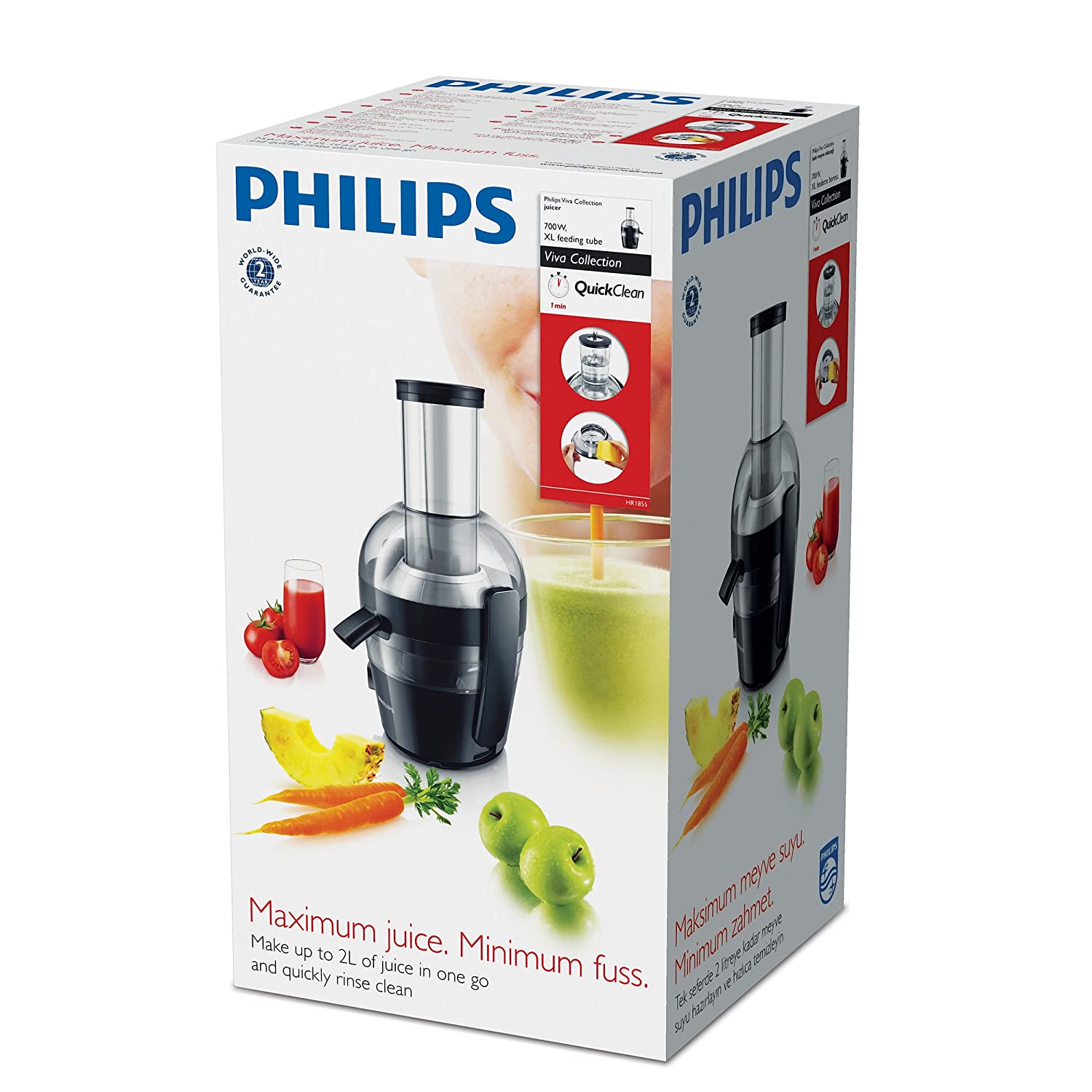 Philips HR1855/00 Viva Collection 700 W Katı Meyve Sıkacağı | Türkiye Philips HR1855/00 Viva Collection 700 W Katı Meyve Sıkacağı | Türkiye