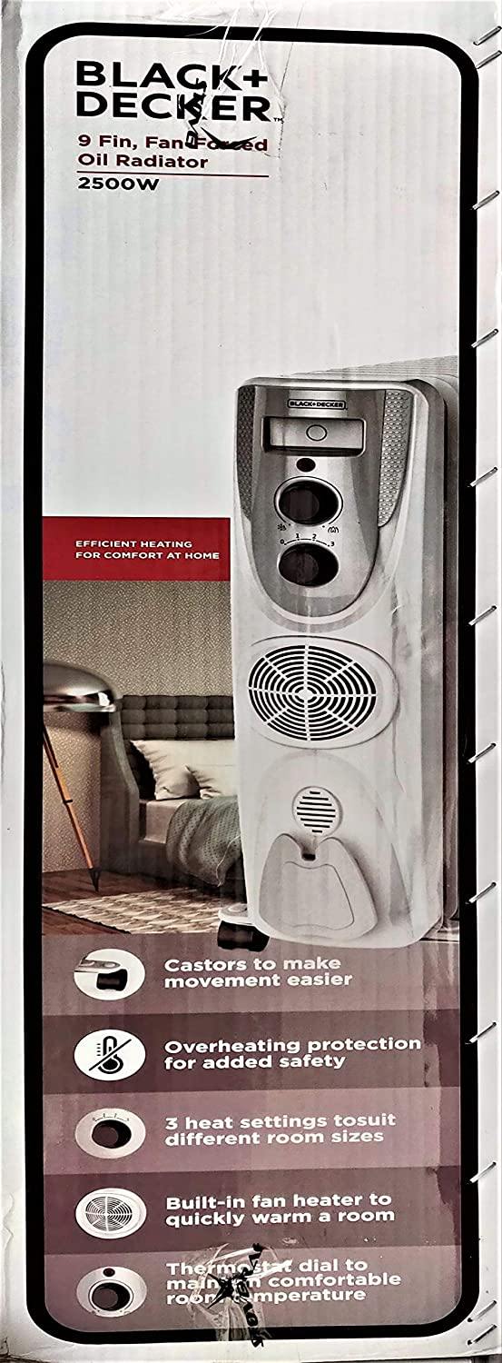 Black & Decker 9 fin Oil Filled Radiator Room Heater (2500 watt) - Mahajan Electronics Online