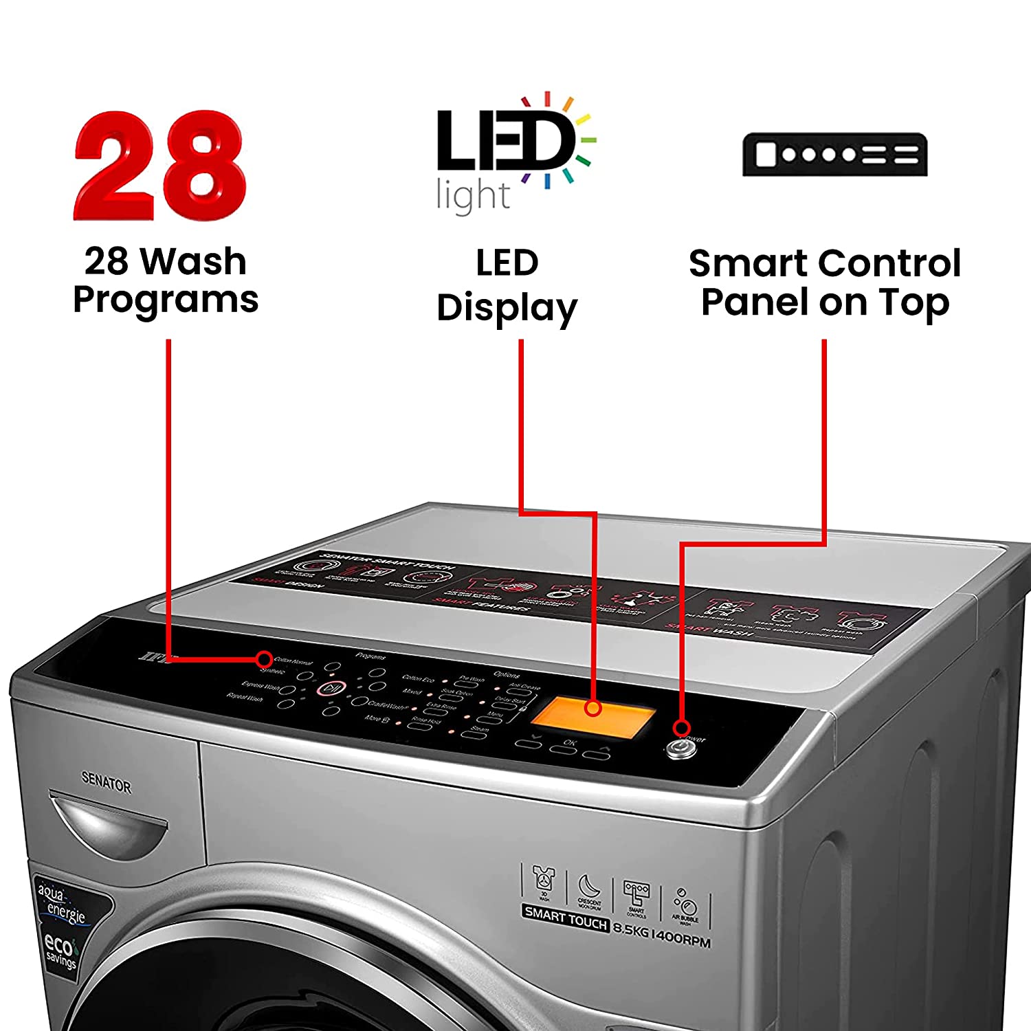 IFB Washing machine front load Senator Smart Touch SX 8.5 Kg | 1400 RPM - Mahajan Electronics Online