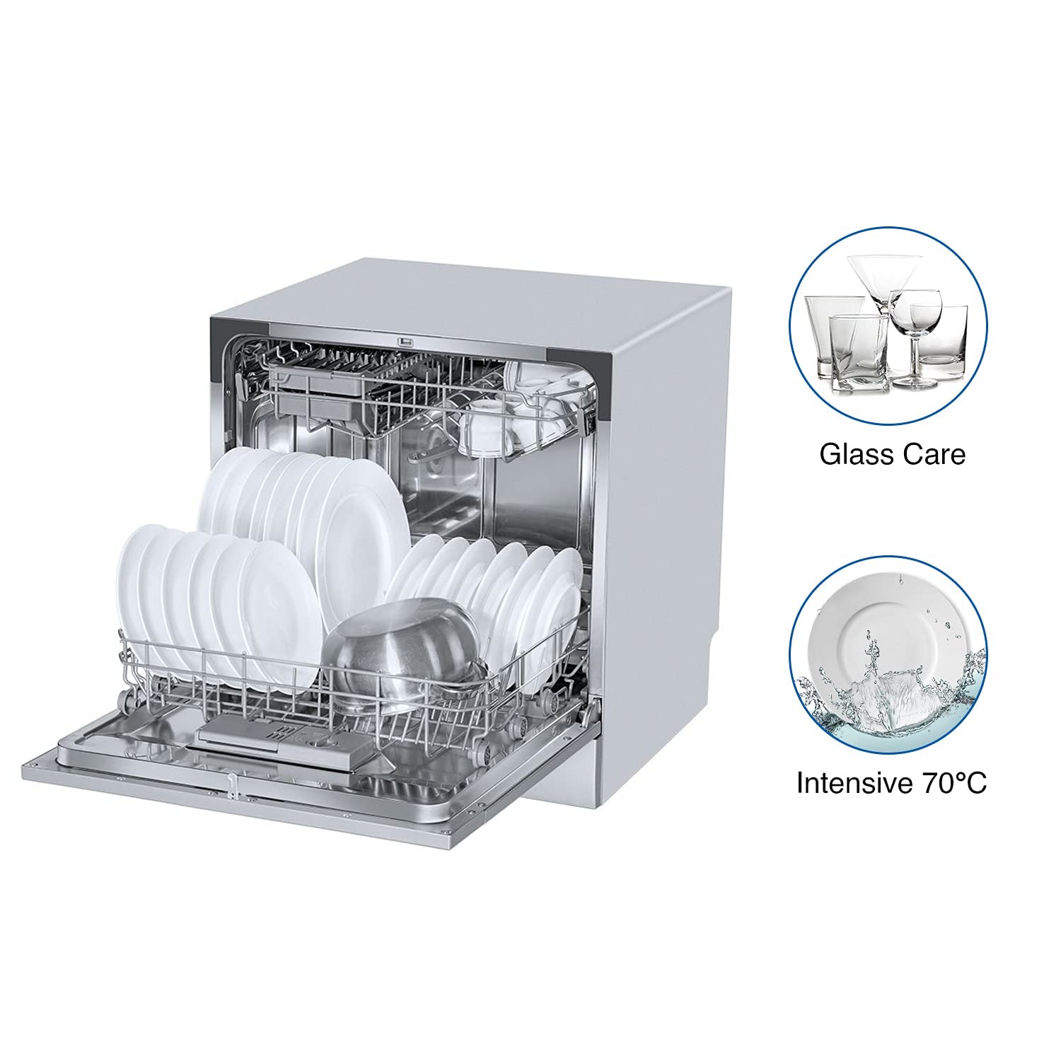 Voltas Beko 8 Place Settings Table Top Dishwasher DT8S Silver - Mahajan Electronics Online