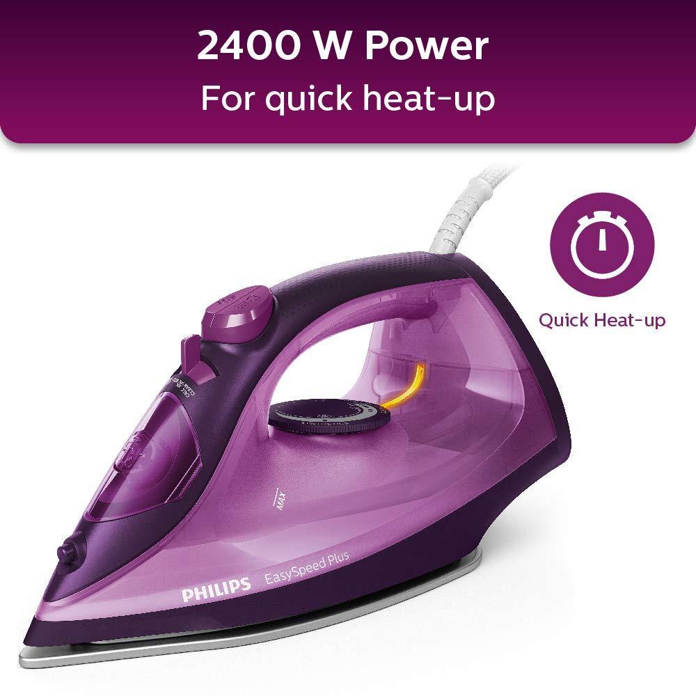 Philips EasySpeed Plus Steam Iron GC2147/30-2400W, Quick Heat up with up to 30 g/min steam, 150g steam Boost, Scratch Resistant Ceramic Soleplate, Vertical... - Mahajan Electronics Online