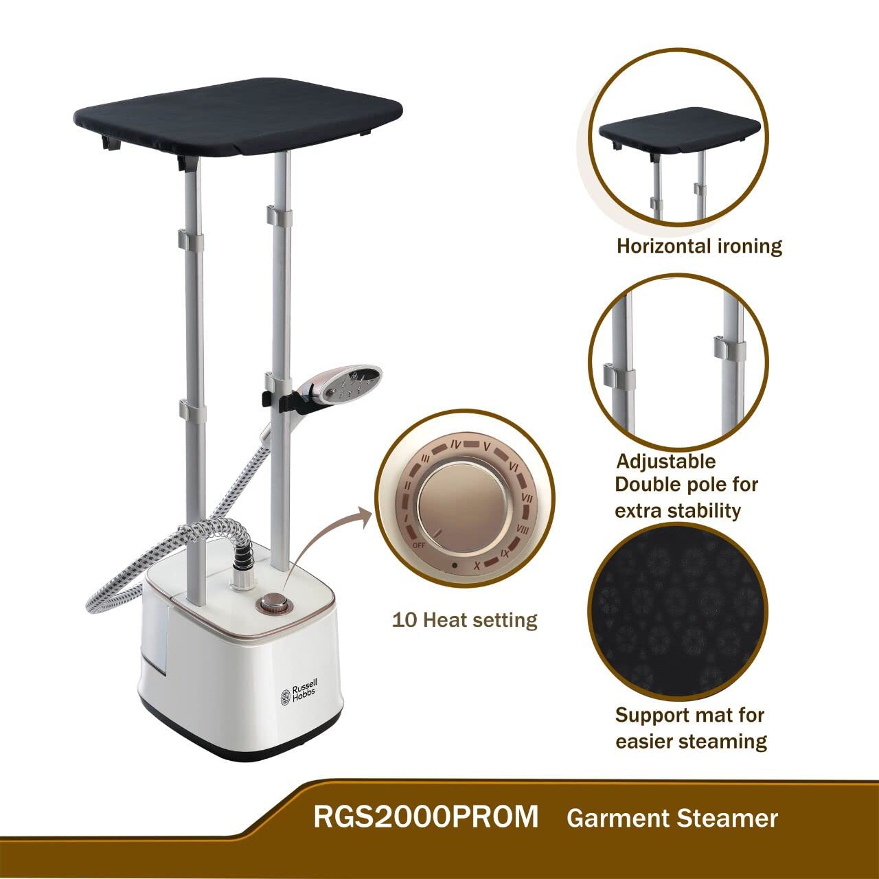 Russell Hobbs Garment Steamer 2000 Watts RGS2000PROM - Mahajan Electronics Online