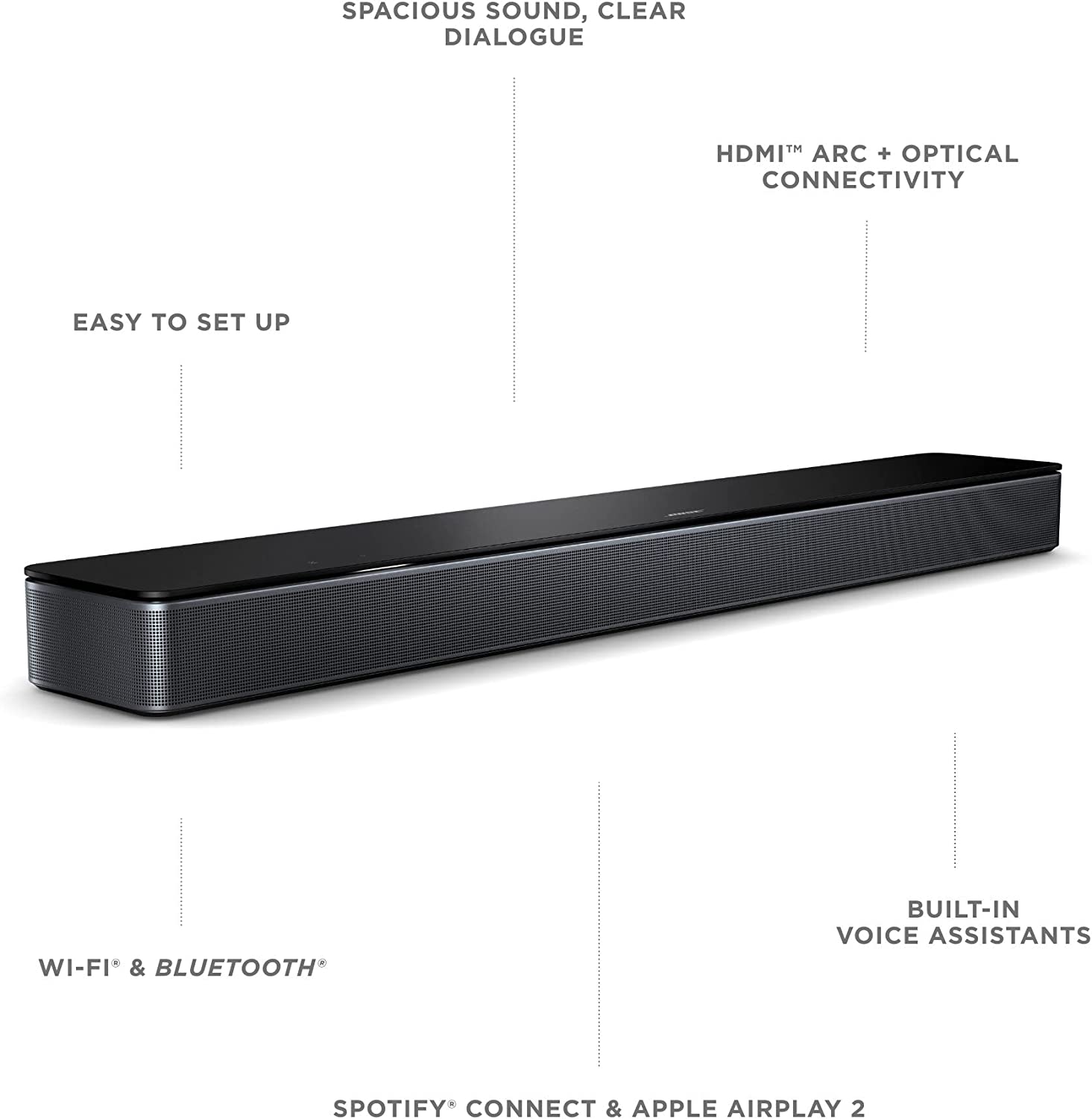 Bose Smart Soundbar 600 Dolby Atmos, Bluetooth connectivity, Black 873973-5100 - Mahajan Electronics Online