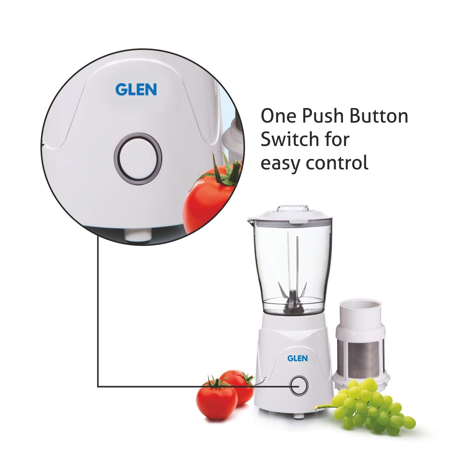 Glen SA4045NBG Mini Blender Plus Grinder , 350W, 1 jar (White)