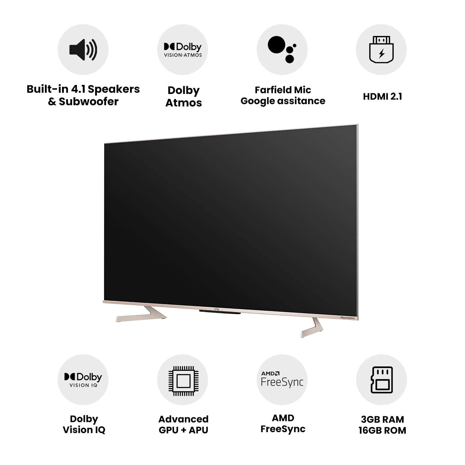 Vu 65 inches The Masterpiece Glo Series 4K Ultra HD Smart Android QLED TV 65QMP With 3 Yrs Warranty - Mahajan Electronics Online