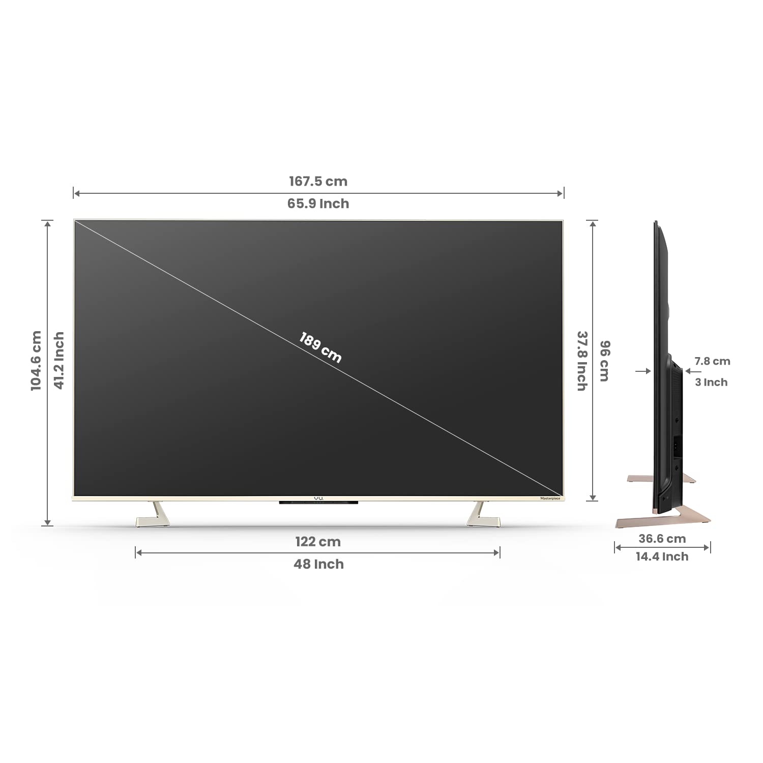 Vu 75 inches Masterpiece Glo QLED TV 75QMP With 3 Yrs Warranty - Mahajan Electronics Online