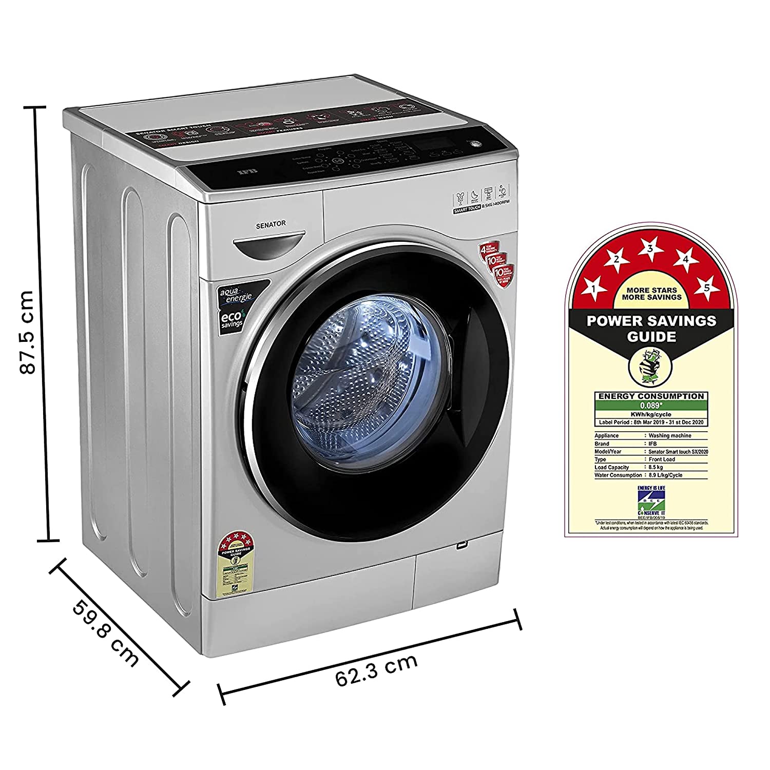 IFB Washing machine front load Senator Smart Touch SX 8.5 Kg | 1400 RPM - Mahajan Electronics Online