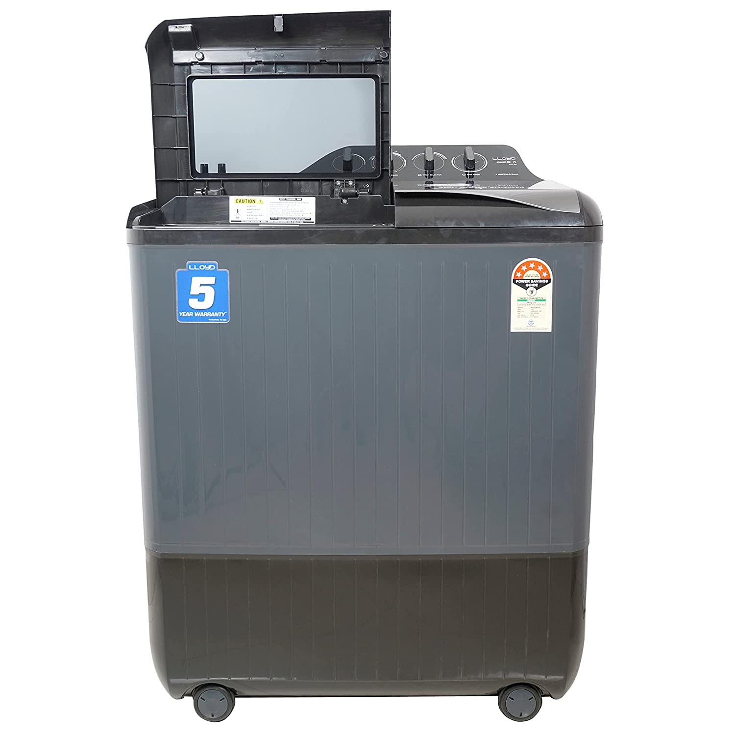 Lloyd Semi Automatic elante XL 9.0 kg Top Load Washing Machine (2022 Model- GLWMS90HSGEX, Silver & Grey) - Mahajan Electronics Online