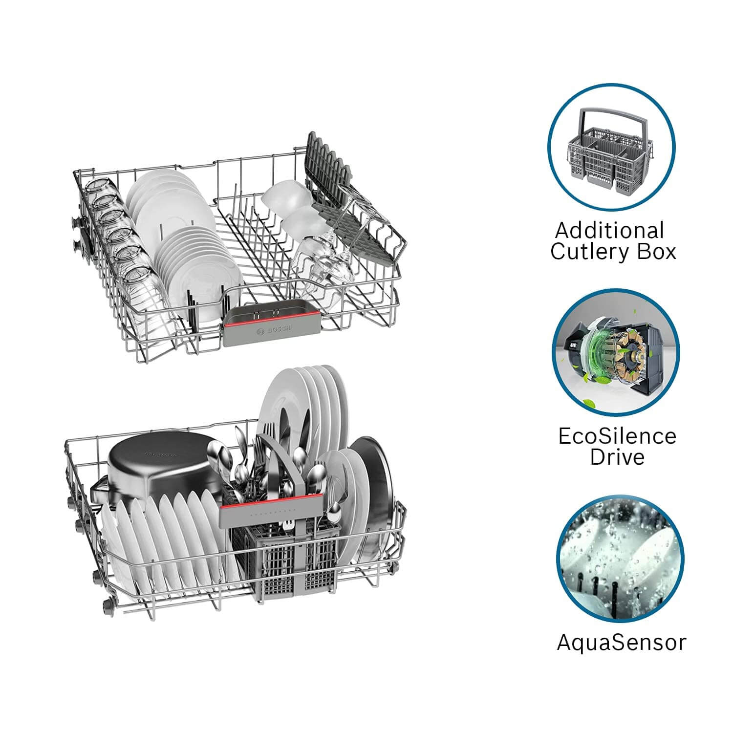 Bosch 13 Place Settings SMS66GI01 Dishwasher Silver Inox - Mahajan Electronics Online