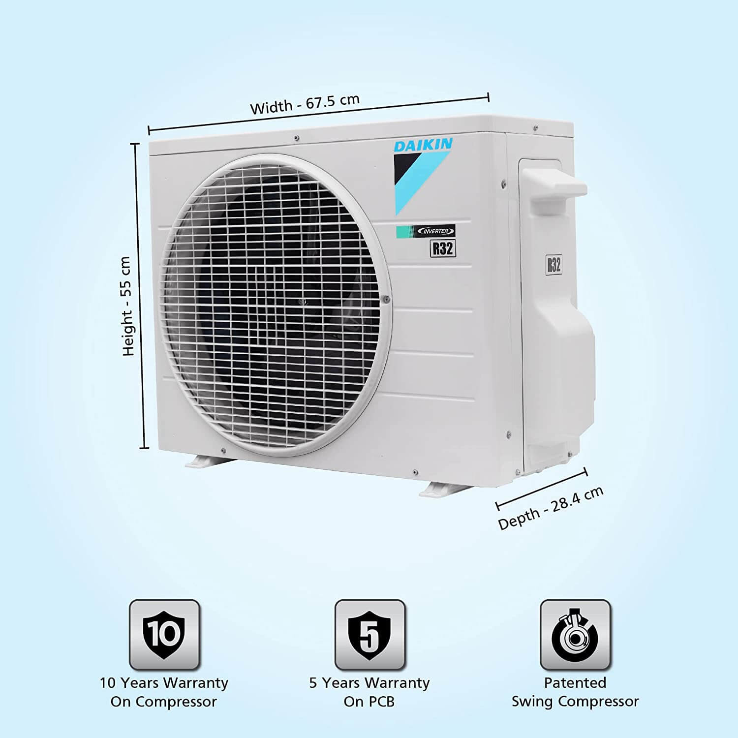 Daikin JTKJ35UV16 1 Ton 5 Star Patented Streamer Discharge, Inverter Split AC Copper - Mahajan Electronics Online