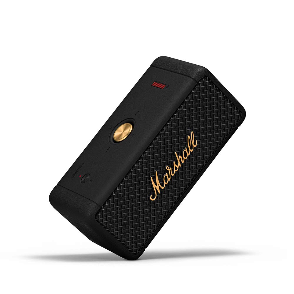 Marshall Emberton 20 Watt Wireless Bluetooth Portable Speaker (Black and Brass)