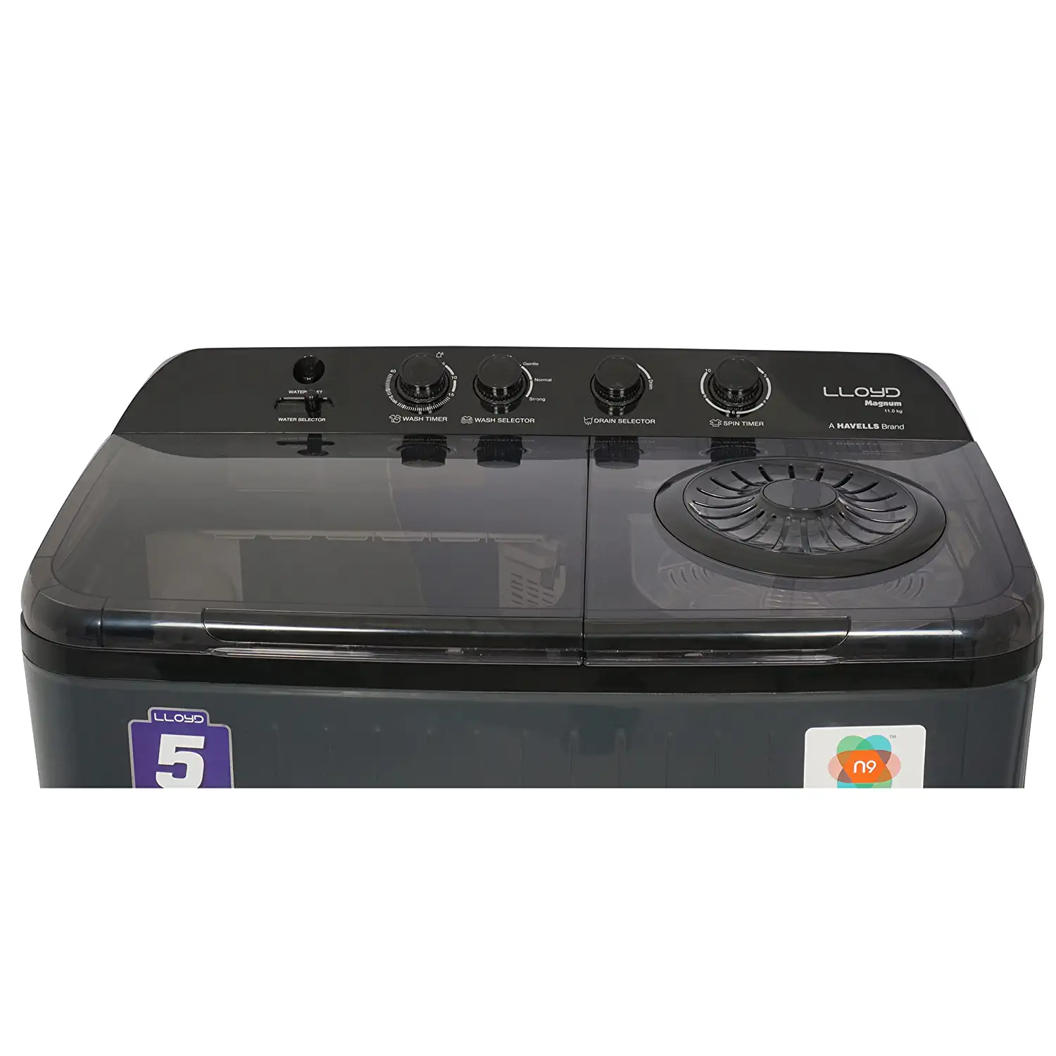 Lloyd 12 Kg 5 Star Semi-Automatic Top Load Washing Machine GLWMS12ADGMA - Mahajan Electronics Online